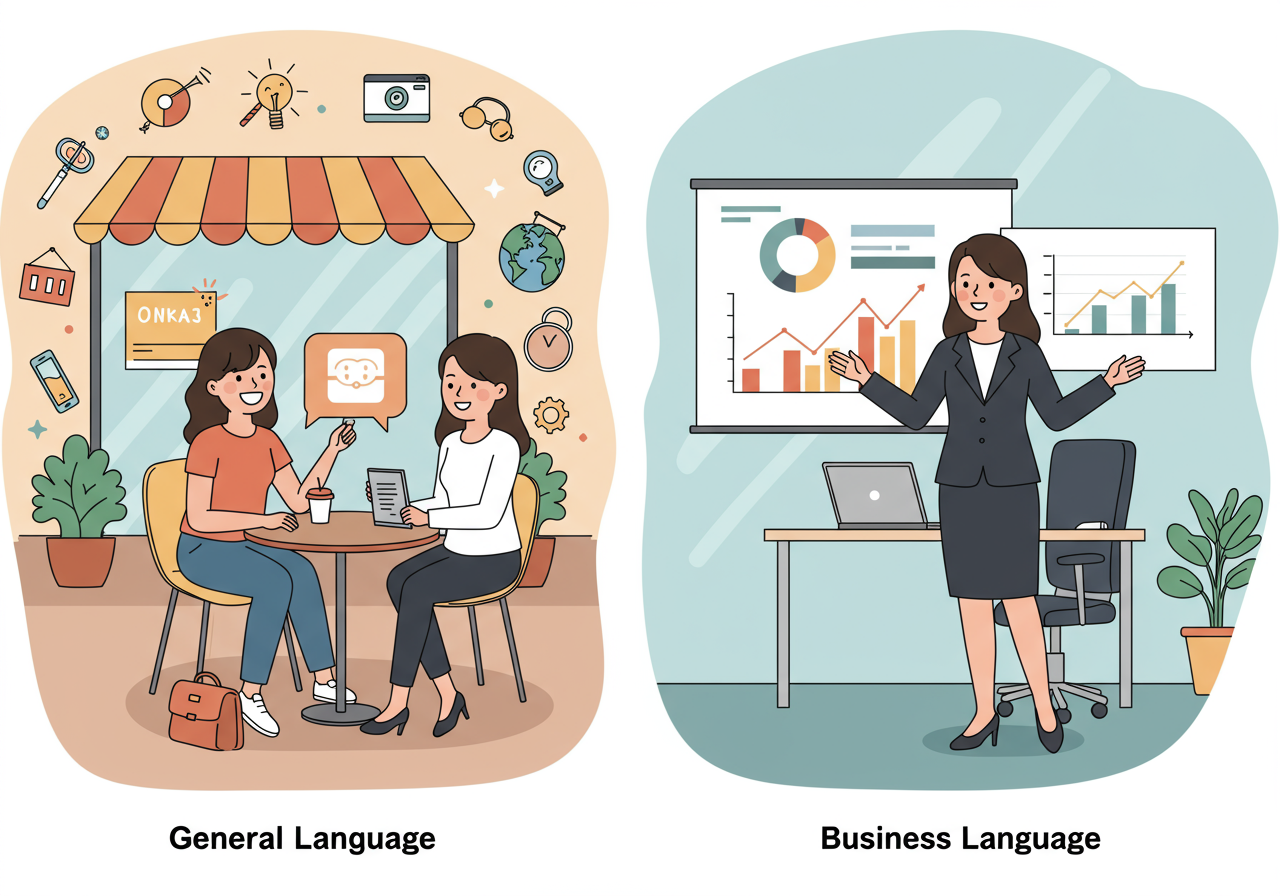 ภาษา vs ภาษาเพื่อธุรกิจ: ความแตกต่างที่ต้องรู้ก่อนเลือกเรียน
