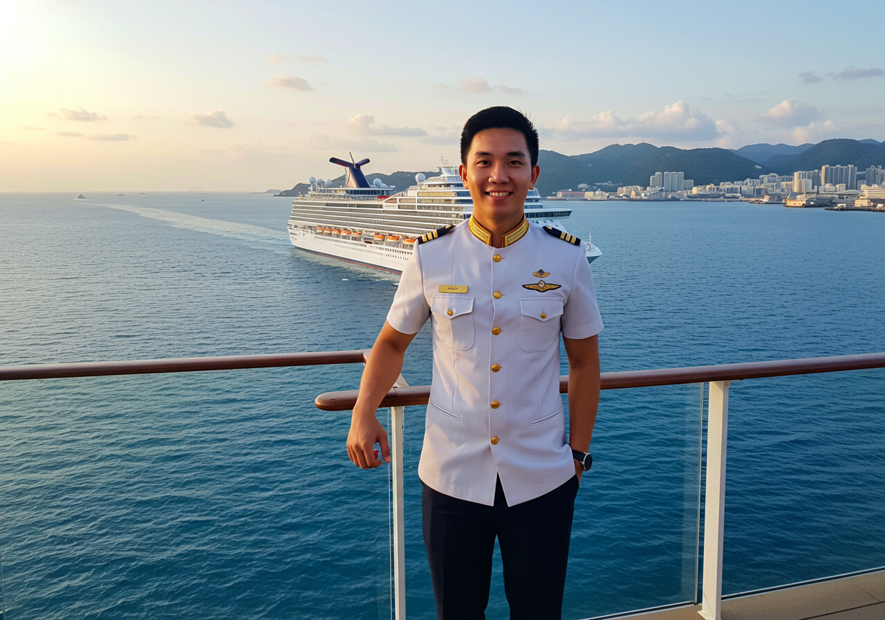 เปิดโลกสายงานเรือสำราญกับ วิทยาลัยการบิน การท่องเที่ยวและการบริการ ยืน1เรือสำราญ