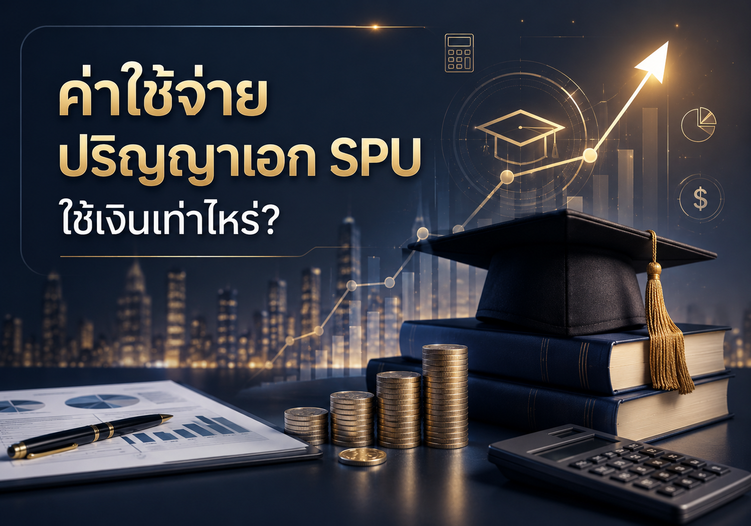 ค่าใช้จ่ายปริญญาเอก SPU ใช้เงินเท่าไหร่? เปิดแผนการเงิน, โอกาสรับทุน, และคำนวณ ROI การศึกษา