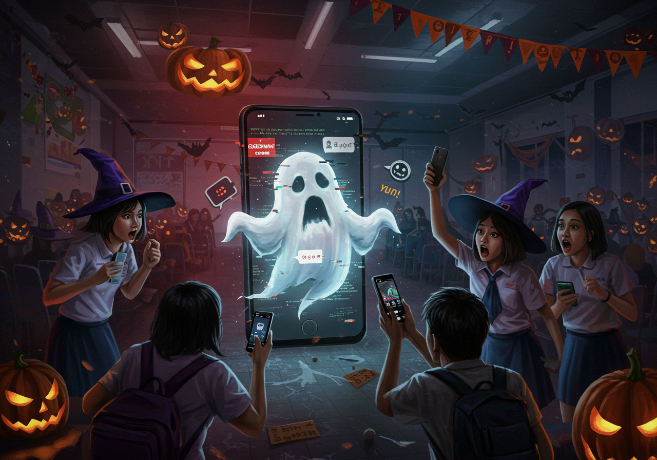 เปิดมุมคิดใหม่! เมื่อ #DekนิเทศSPU ผนึกไอเดีย Creativity กับสายรณรงค์เตือนภัยออนไลน์ใน #สายมรณะ ด้วยกิจกรรมฮาโลวีน #HalloweenSPU