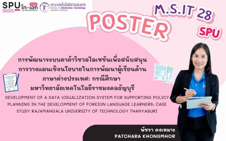 สรุปงานวิจัยฉบับภาพ: การพัฒนาระบบดาต้าวิชวลไลเซชันเพื่อสนับสนุน การวางแผนเชิงนโยบายในการพัฒนาผู้เรียนด้านภาษาต่างประเทศ: กรณีศึกษามหาวิทยาลัยเทคโนโลยีราชมงคลธัญบุรี