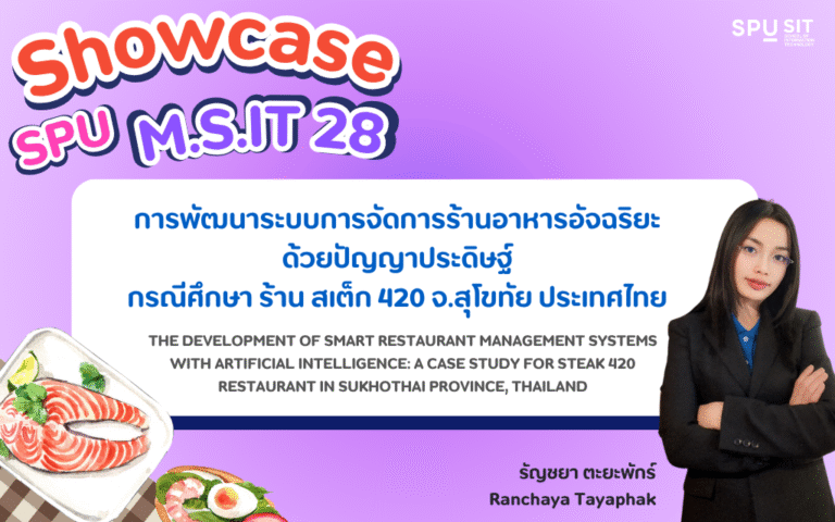 การพัฒนาระบบการจัดการร้านอาหารอัจฉริยะด้วยปัญญาประดิษฐ์ กรณีศึกษา ร้าน สเต็ก 420 จ.สุโขทัย ประเทศไทย