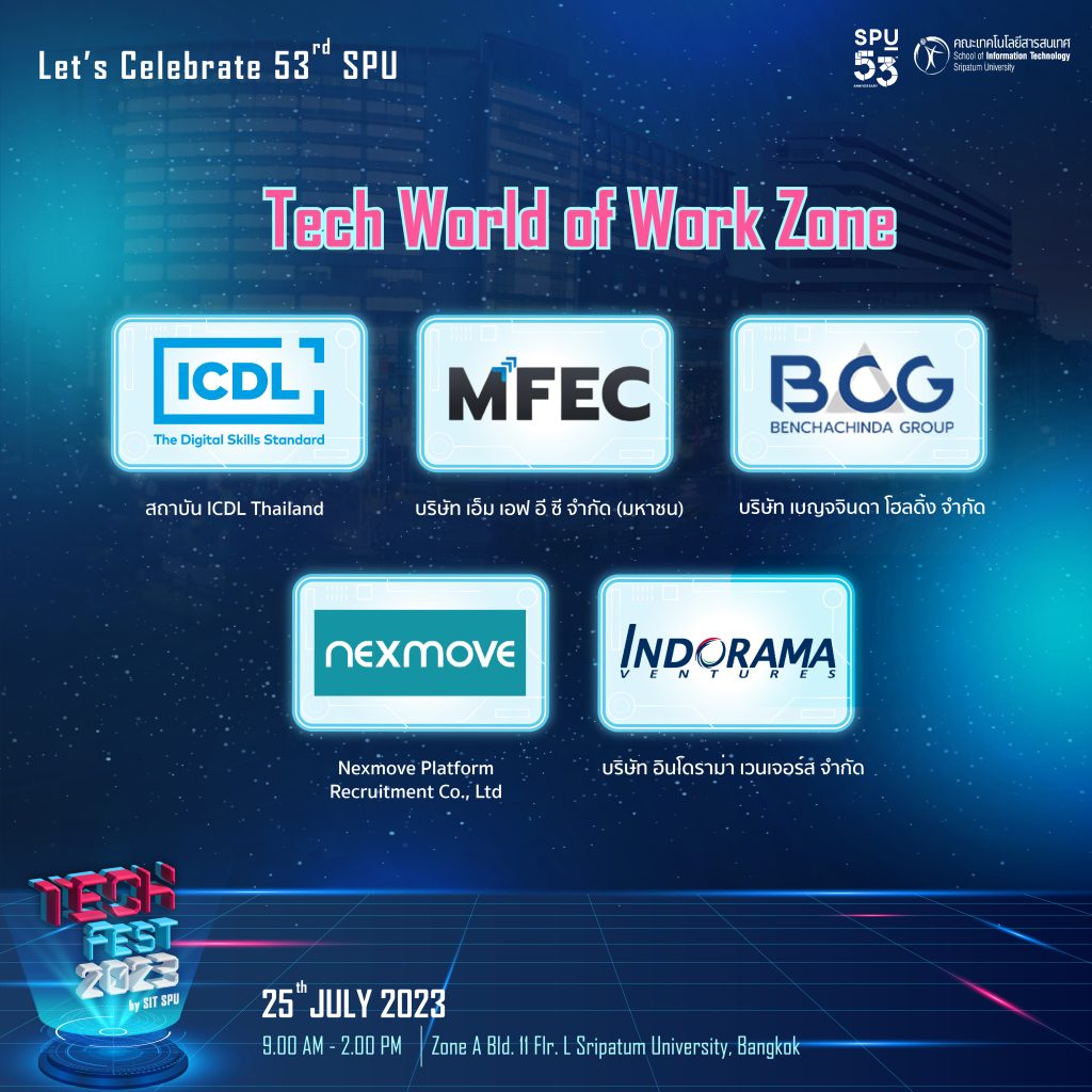 Tech Fest 2023 by IT SPU 13 Let's Celebrate 53rd SPU Tech Fest 2023 "Opening the Academic World, Opening the Sripathum IT House"