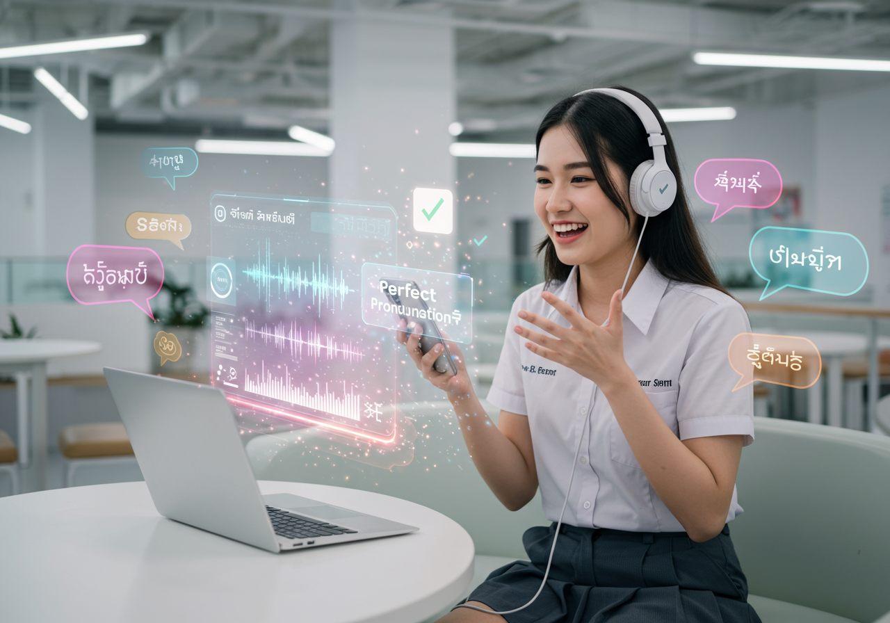 สำเนียงเป๊ะทันใจ: วิธีใช้ AI ฝึกพูดภาษาที่สองสำหรับนิสิตศิลปศาสตร์ SPU