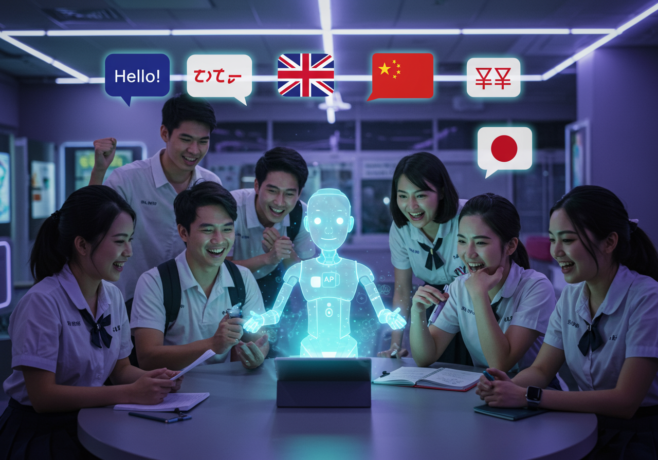 แนวโน้มการใช้ AI Virtual Tutor เพื่อเสริมทักษะภาษาอังกฤษ ภาษาจีน และภาษาญี่ปุ่นใน SPU