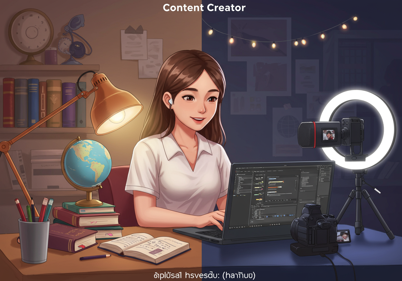 Content Creator สองภาษาในยุคดิจิทัล: เส้นทางสายศิลปศาสตร์จากมหาวิทยาลัยศรีปทุม (SPU) สู่มืออาชีพ