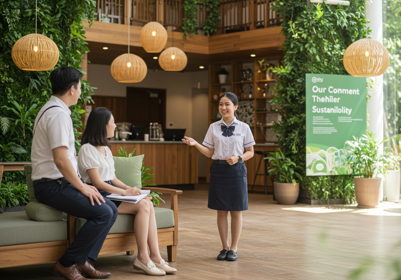 Sustainability Communication: ภาษาอังกฤษเพื่องานโรงแรมอย่างยั่งยืนสำหรับนักศึกษาคณะศิลปศาสตร์ SPU