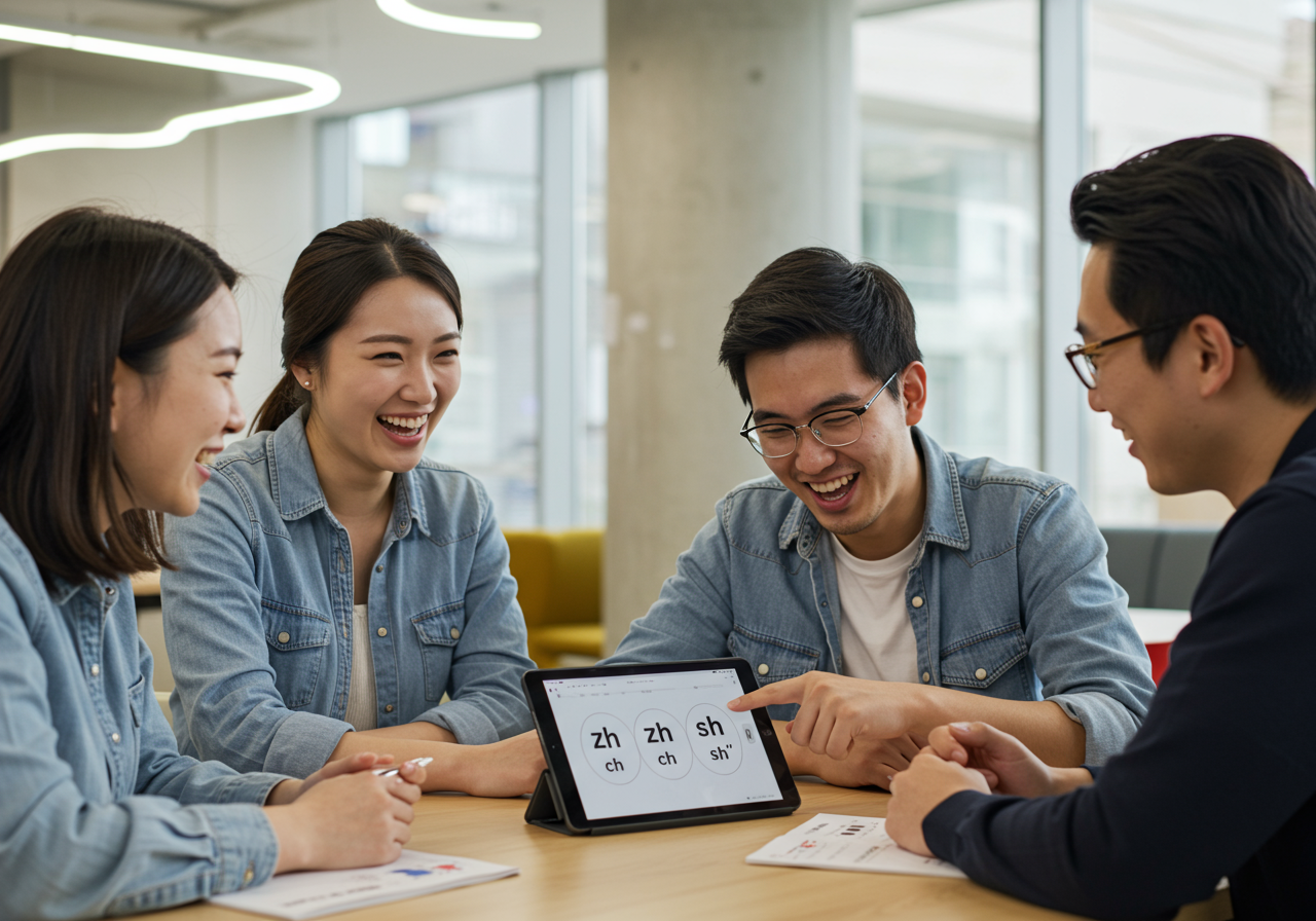 กิจกรรมกลุ่มฝึกเสียงควบกล้ำ (zh ch sh) เพื่อเพิ่มทักษะการพูดในคณะศิลปศาสตร์ SPU