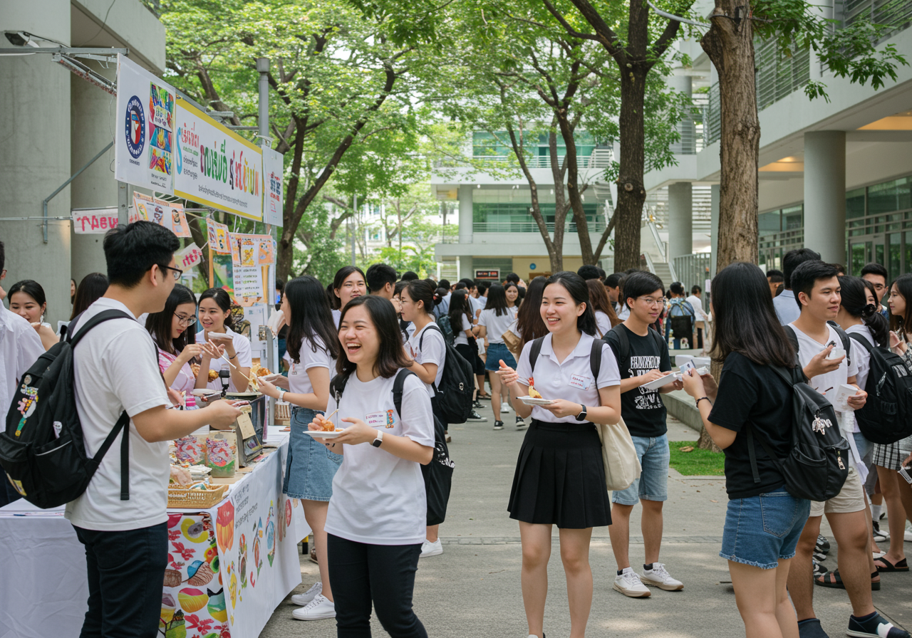 กิจกรรมแลกเปลี่ยน วัฒนธรรมนานาชาติของคณะศิลปศาสตร์ ม.ศรีปทุม เตรียมนศ.สู่เวทีอาเซียน