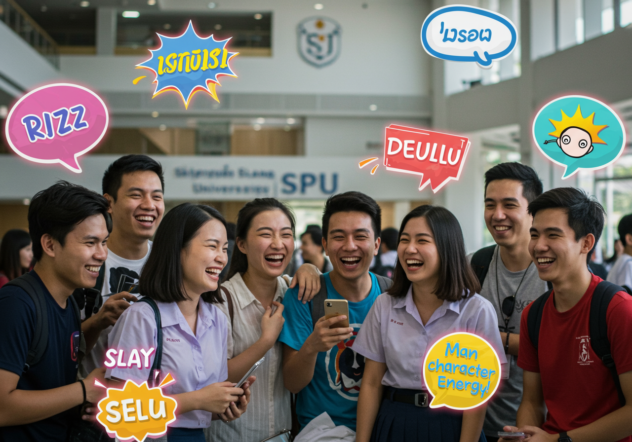 รวม 10 สแลง English มาแรงปี 2025 ไว้ใช้ในรั้วคณะศิลปศาสตร์ ม.ศรีปทุม ไม่ตกเทรนด์