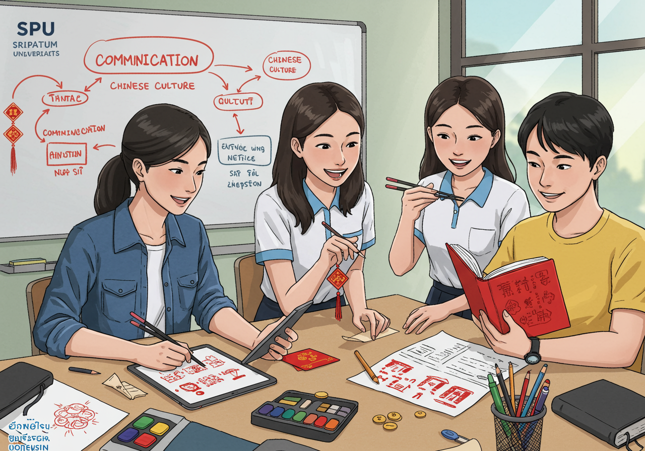 เสริมทักษะสื่อสารอย่างสร้างสรรค์ ขนบธรรมเนียมจีนในชีวิตประจำวันเด็กคณะศิลปศาสตร์ SPU