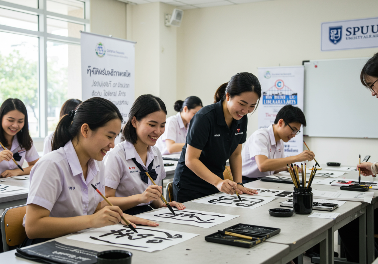 ไม่สับสนอีกต่อไป! Workshop คัดตัวอักษรญี่ปุ่นแบบมือโปรสำหรับศิลปศาสตร์ มหาวิทยาลัยศรีปทุม
