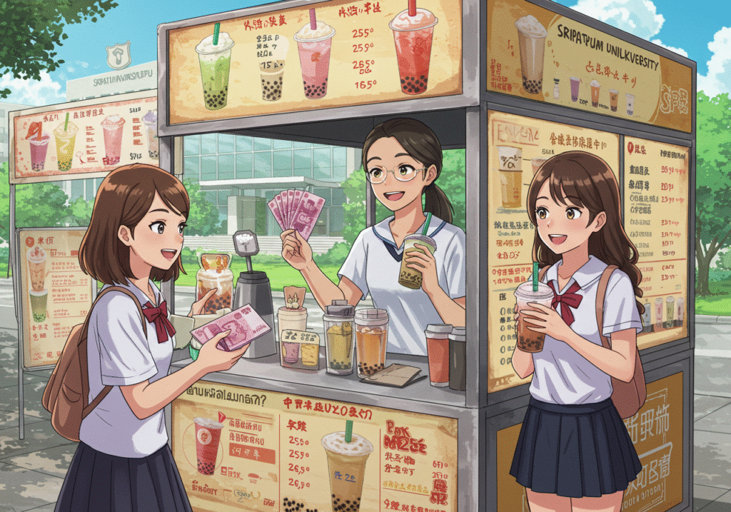 ตัวอย่างสถานการณ์จริงในชีวิตประจำวัน: นับวัน เวลา และเงินในภาษาจีนสำหรับนักศึกษา SPU