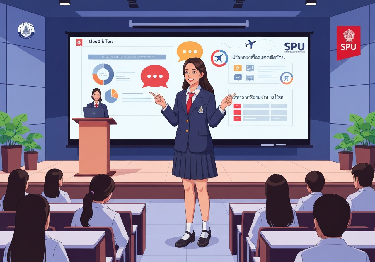 ทักษะการนำเสนอภาษาอังกฤษแบบมืออาชีพสำหรับนักศึกษาคณะศิลปศาสตร์ SPU