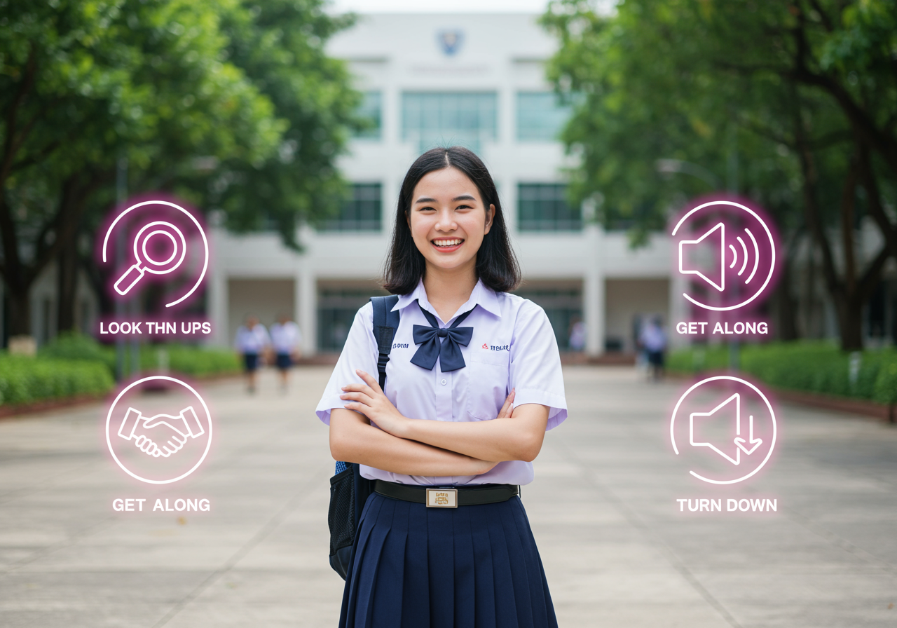 เทคนิคการใช้ Look Up, Turn Down, Get Along ในการเรียนภาษาอังกฤษหลักสูตรศิลปศาสตร์ที่ SPU