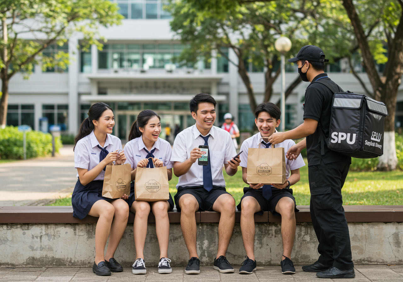เทรนด์การใช้แอปพลิเคชันสั่งอาหารออนไลน์ในกลุ่มนักศึกษาคณะศิลปศาสตร์ SPU ปีปัจจุบัน