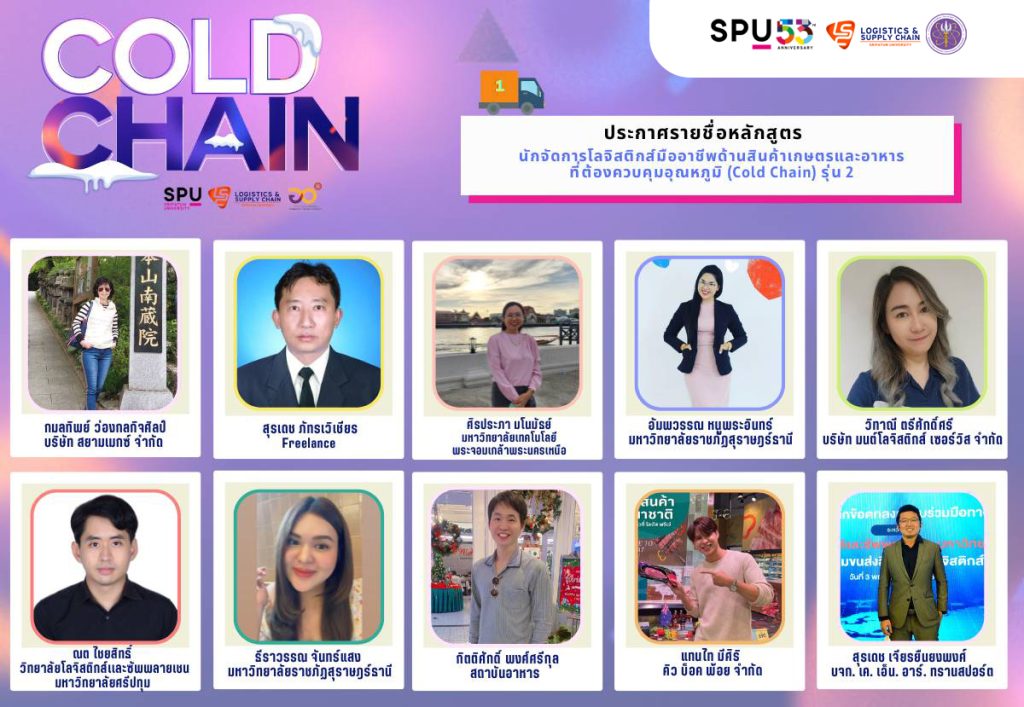 ประกาศผลการคัดเลือก หลักสูตร cold chain รุ่น 2 2