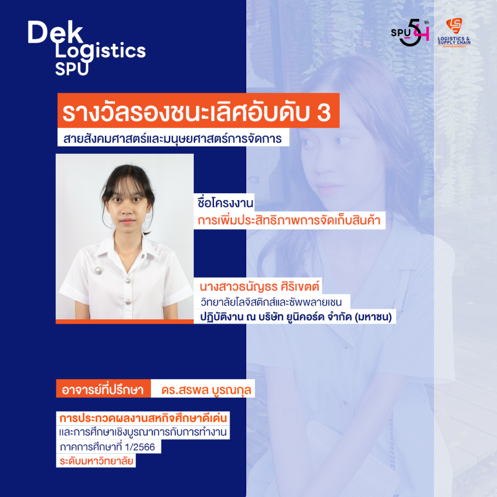 เด็กโลจิสติกส์ฯ คว้า 3 รางวัล ผลงานสหกิจศึกษาดีเด่น 1