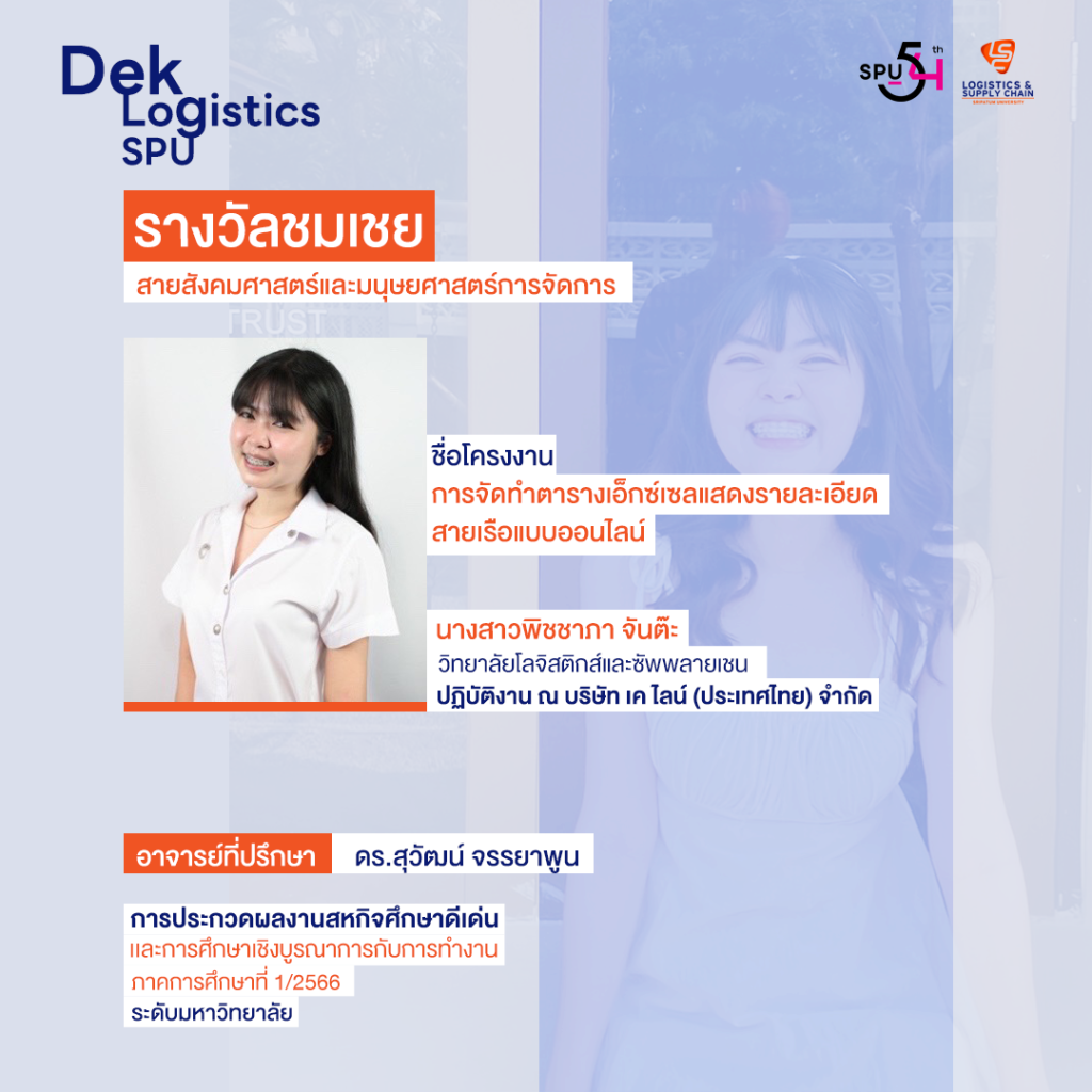 เด็กโลจิสติกส์ฯ คว้า 3 รางวัล ผลงานสหกิจศึกษาดีเด่น 2