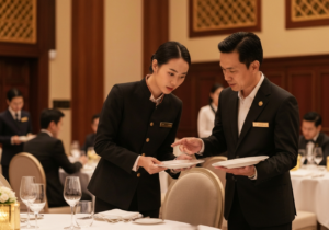 นักศึกษา CATH SPU ผนึกกำลังทีม Mandarin Oriental Bangkok โชว์ศักยภาพบริการ VVIP ในงานสโมสรสันนิบาตเฉลิมพระเกียรติ