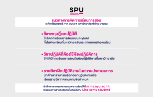 ประชาสัมพันธ์ สำหรับนักศึกษา SPU “แนวทางการจัดการเรียนการสอน” ภาค 2/2564