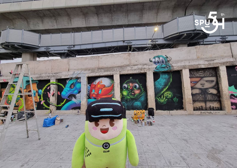 พาไปส่อง! ผลงาน Street ART Dek ดิจิทัลมีเดีย ม.ศรีปทุม บริเวณใต้สะพานบางบัว ส่วนหนึ่งของงาน Bangkok Design Week 2024