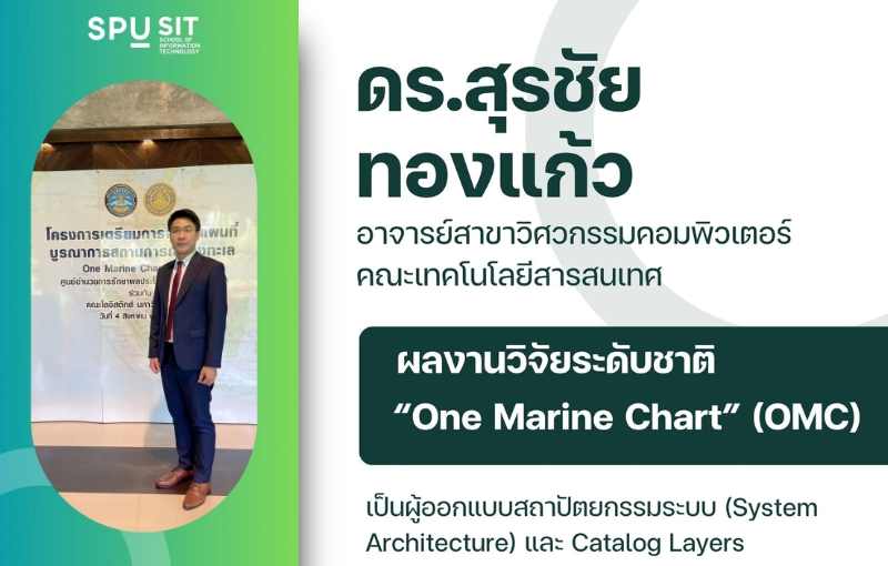 ดร.สุรชัย ทองแก้ว SPU นำเสนอผลงานวิจัยระดับชาติ ‘One Marine Chart’ บูรณาการข้อมูลทางทะเล Real-Time รองรับเทคโนโลยีอนาคต”