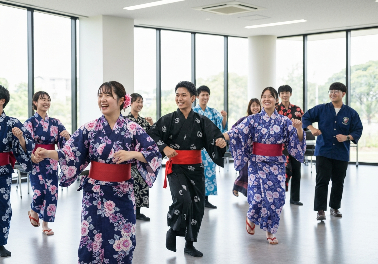 นักศึกษา SPU สัมผัสเสน่ห์ประเพณีญี่ปุ่นในเทศกาล Obon Matsuri ผ่านกิจกรรมเรียนรู้การเต้นรำ Bon Odori อย่างใกล้ชิด