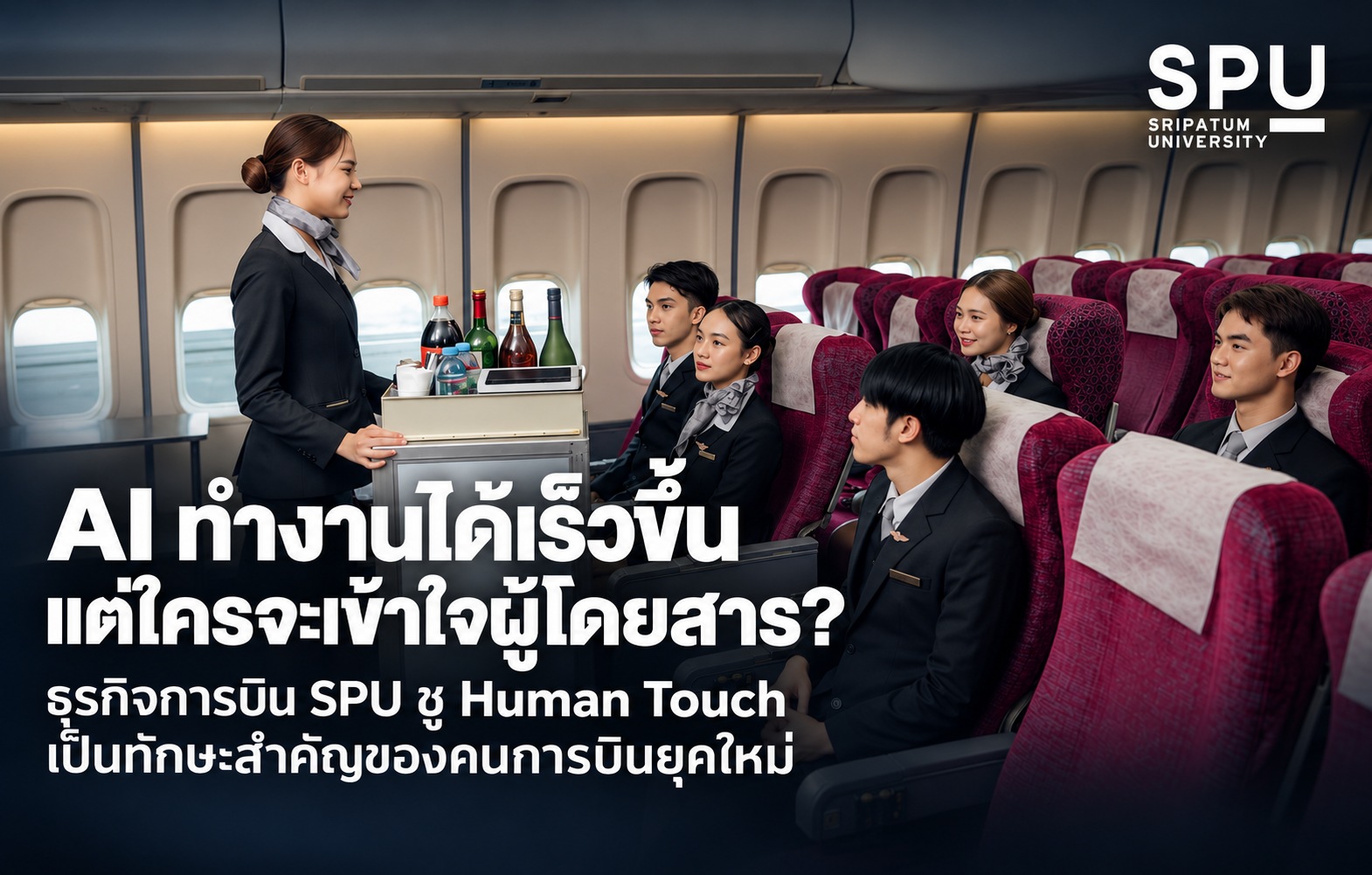 AI ทำงานได้เร็วขึ้น แต่ใครจะเข้าใจผู้โดยสาร? ธุรกิจการบิน SPU ชู Human Touch เป็นทักษะสำคัญของคนการบินยุคใหม่