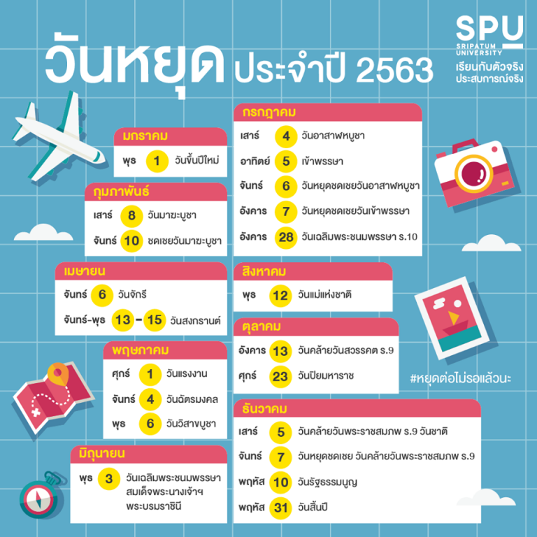 Read more about the article พึ่งต้นปีเองแกร แอดก็มี ปฏิทินวันหยุด 2563 มาแจกแล้ว หยุดไปไหนดีน๊าาา