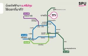 นั่งรถไฟฟ้ามา ม.ศรีปทุม “ใช้เวลากี่นาที”