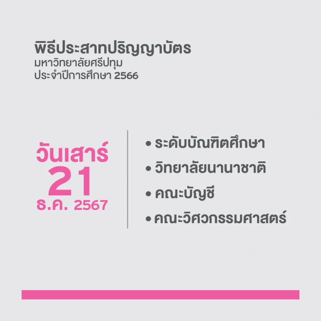 Banner กำหนดการรับปริญญา 66
